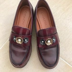 Coach Burgundy Loafers size 5.5/35.5